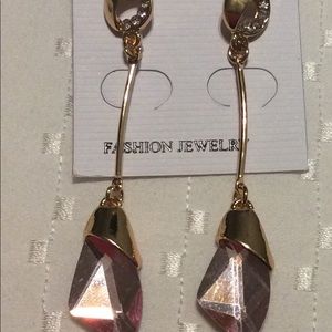 Gold plated pink earrings